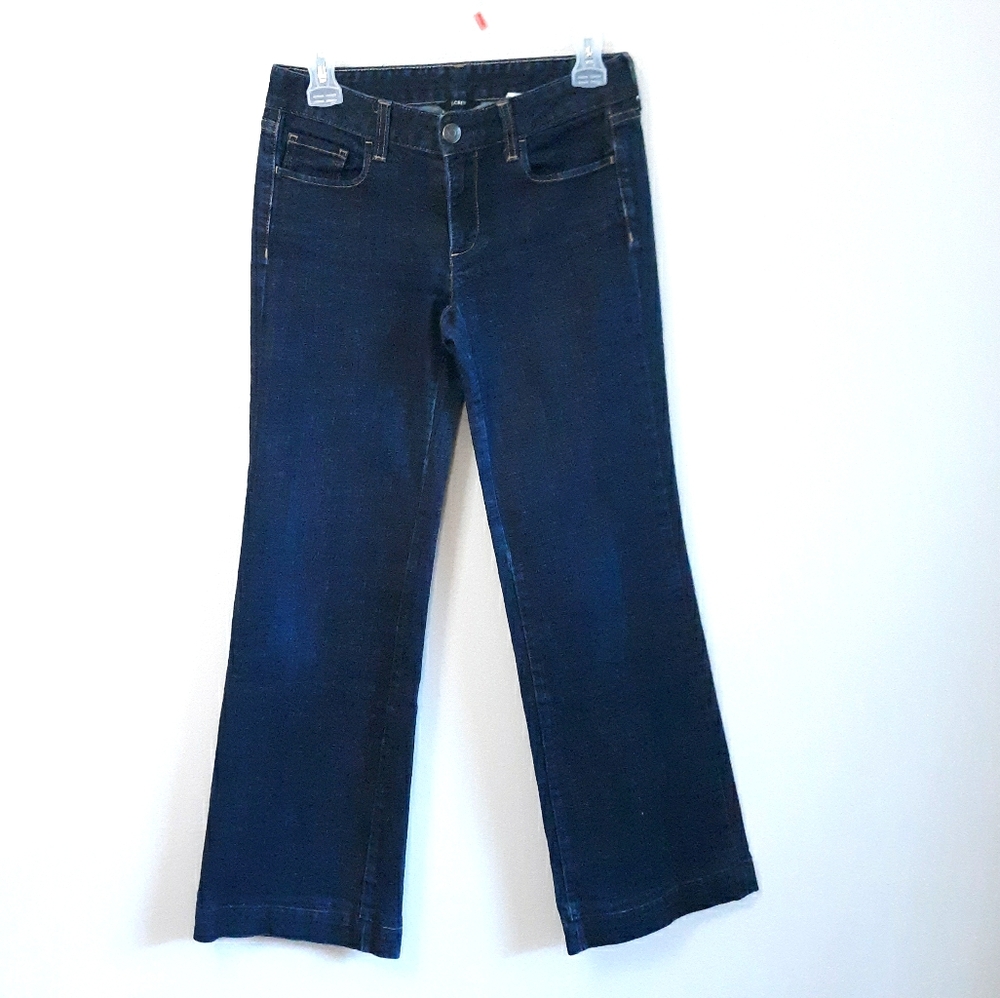J. Crew Wide Leg Low Rise Dark Wash Jeans